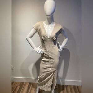 Fitted Beige Dress